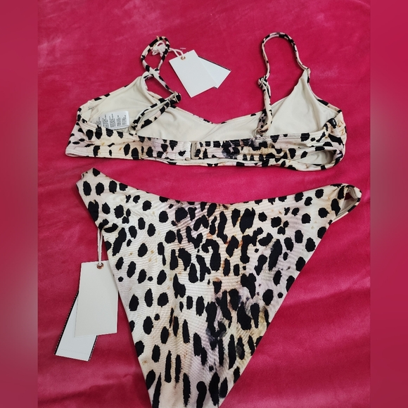 Good American Satin Better Bikini in Rose Cheetah - Picture 6 of 9